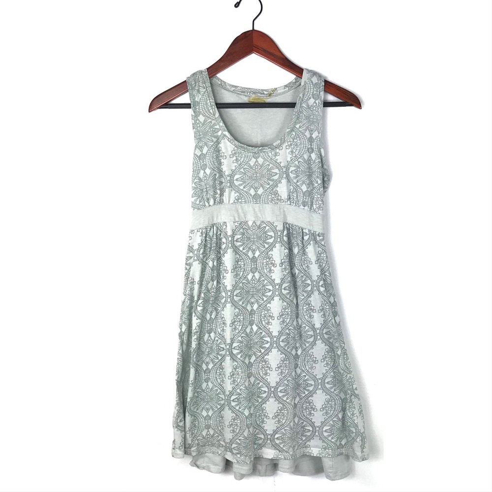 Athleta dress small floral paisley jersey gray